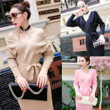 Women Maxi Dress Autumn Winter Sexy Long Sleeve V-neck Knitted Sheath Dress