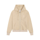 Ami aheoine hooded zipper heartembroiderloosefall and wintersweatshirtcouplepure cotton hoodie