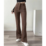 Women Sweatpants Casual Pants Women's Autumn and Winter Retro Bell-Bottom Pants Trousers