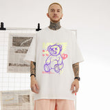 Men T Shirt Little Bear Cartoon Printed Couple Short Sleeve T-shirt