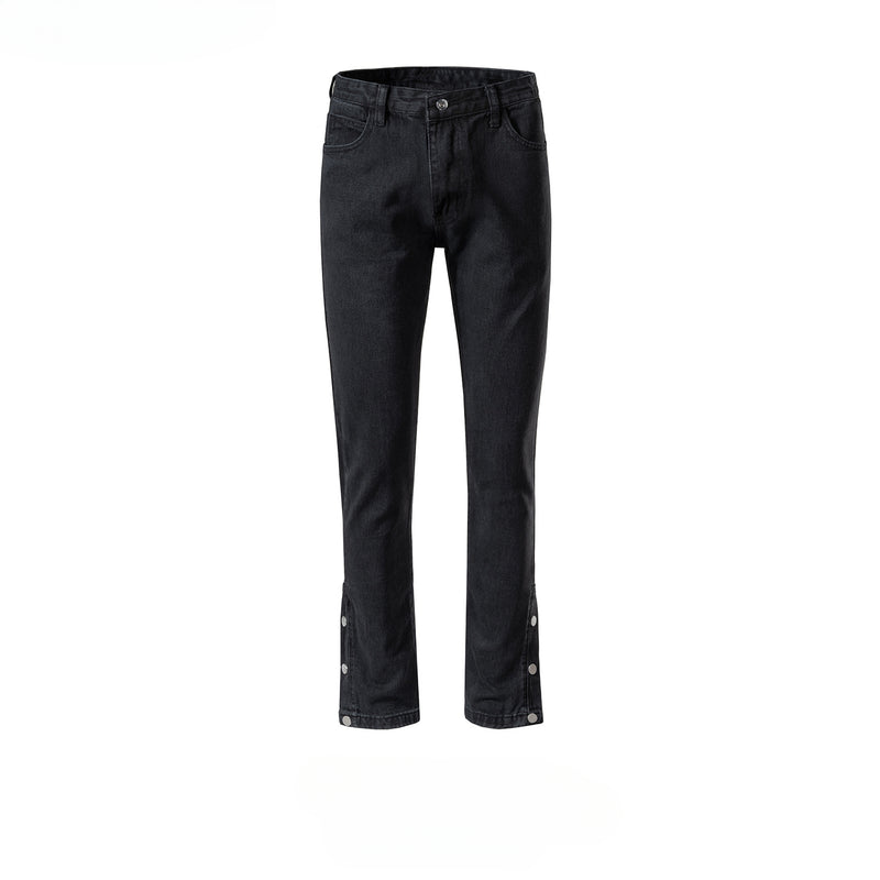 MIJKO Men's Vintage Pants MIJKO wide-footed trousers men's and women's washed old jeans