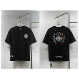 Ch hip-hop t shirts american ch short-sleeved colorful cross sanskrit horseshoe embroiderloosecasualheavy weight short-sleeved