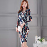 Women Maxi Dress Spring and Autumn Sheath Long Sleeve Dress