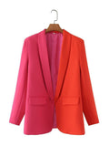 Women's Suits Autumn and Winter Long Sleeve Buckle-Free Blazer Collar Coat Women's Cardigan