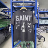 saint m t shirts s.m character & letter graphic crew neck pullover short sleeve t-shirt