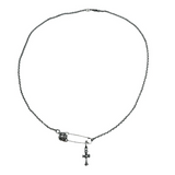 Chrome Hearts Necklace Vintage Cross Small Pin Male and Female Collarbone Chain
