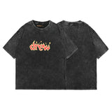 Drew house tshirt r collection d@ew flame letter graphic washed & distressed short sleeve wholesale