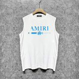 Amiri tank top with damaged letter horizontal stripesprinting