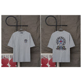 Ch hip-hop t-shirts - ss spring/summer ch cross appliqué embroidered print american style pure cotton short sleeve t-shirt - versatile