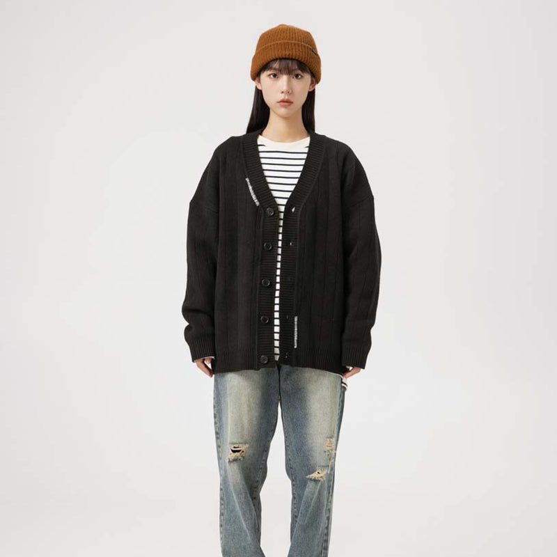 Unisex Sweater Autumn Vintage Dark Striped Sweater