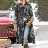 Beth Dutton Wardrobe Autumn and Winter Printed Long Patchwork Coat