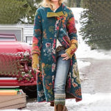 Beth Dutton Wardrobe Autumn and Winter Printed Long Patchwork Coat