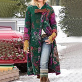 Beth Dutton Wardrobe Autumn and Winter Printed Long Patchwork Coat