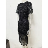 Women's Evening Gown Sexy Tassel Sequins Dress Gown