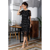 Women's Evening Gown Sexy Tassel Sequins Dress Gown