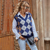 Women Knitted Sweater V-neck Vest for Women