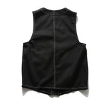 Men Vest Multi-Pocket Workwear Vest Man Loose Sleeveless Jacket