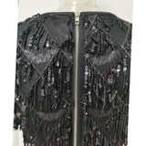 Women's Evening Gown Sexy Tassel Sequins Dress Gown