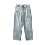 Men Jeans Retro Washed Distressed Nostalgic Hip Hop Loose Jeans