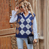Women Knitted Sweater V-neck Vest for Women