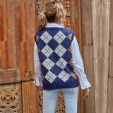 Women Knitted Sweater V-neck Vest for Women