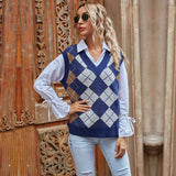 Women Knitted Sweater V-neck Vest for Women