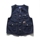 Men Vest Multi-Pocket Workwear Vest Man Loose Sleeveless Jacket