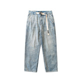Men Jeans Retro Washed Distressed Nostalgic Hip Hop Loose Jeans