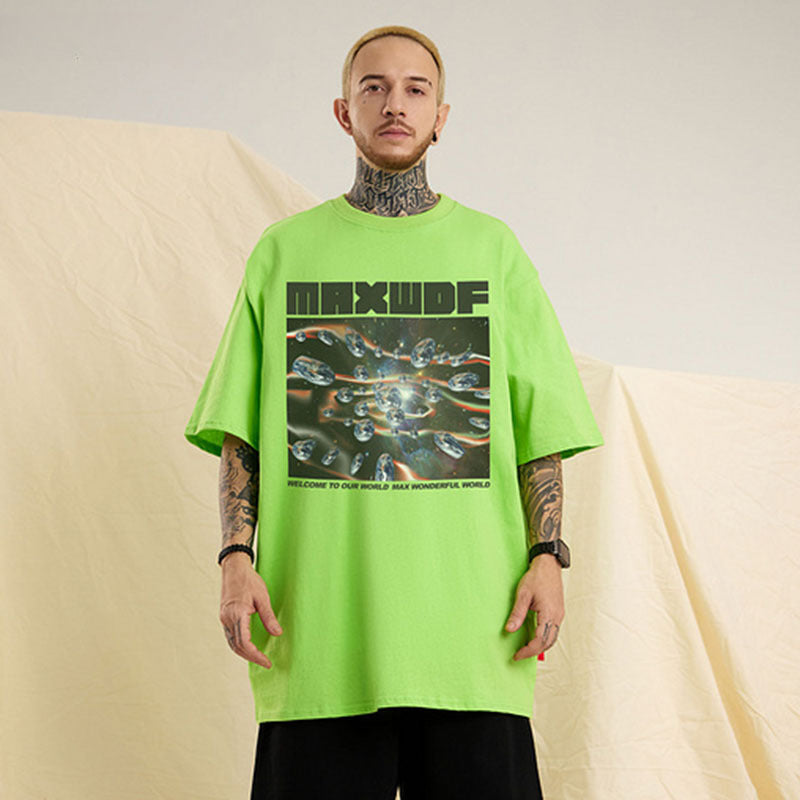 Men T Shirt Hip Hop Print Short Sleeve T-shirt Men