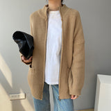 Women Cardigan Sweater Loose Autumn Zipper Jacket 8t7116