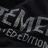 Vetements Hoodie VTM Washed and Worn Joint-Name Rhinestone Letter Loose Hooded Hoodie