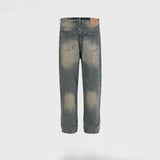 MIJKO Men's Vintage Pants MIJKO Trousers Men's and Women's Washing Straight High Street Style Trendy Jeans