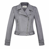 Women Leather Jacket Suede Jacket Autumn Motorcycle Clothing Short Jacket