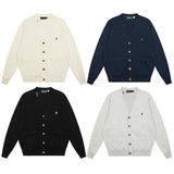 Rl small malaf v neckknittingoutwear wool topsflap pocket pantssingle breasted couplecasualfall and wintercardigan