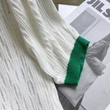 Women Sweater Knitwear Summer Short Sleeve Women's Loose and Simple Hollow out Bottoming Knitwear