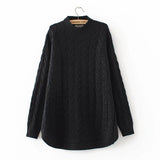 Women Sweater Knitwear Autumn and Winter Turtleneck Solid Color Knitted Bottoming Shirt Cable-Knit Sweater