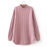 Women Sweater Knitwear Autumn and Winter Turtleneck Solid Color Knitted Bottoming Shirt Cable-Knit Sweater