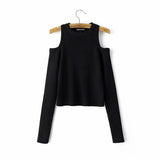 Women Sweater Knitwear Sexy Shoulder-Baring Sweater Women's Long Sleeve Sweater