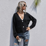 Women Knitted Sweater Mori Style Solid Color Dots Long Sleeve Sweater Coat