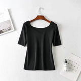 Women Sweater Knitwear Square Collar Short Sleeve Knitwear for Women