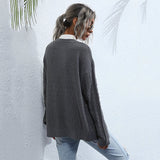 Women Knitted Sweater Autumn Mori Style Cable-Knit Sweater Coat for Women