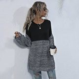Women Knitted Sweater Autumn Crew Neck Long Sleeve
