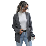 Women Knitted Sweater Autumn Mori Style Cable-Knit Sweater Coat for Women