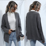 Women Knitted Sweater Autumn Mori Style Cable-Knit Sweater Coat for Women