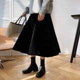 Women Skirt Gold Velvet A- line Skirt Autumn Skirt Children