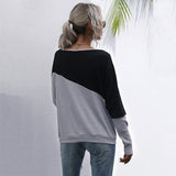 Women Knitted Sweater Long Sleeve Sweater Loose off-Shoulder Top