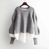 Women Knitted Pullover Spring and Autumn Sweater Knitted Top