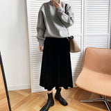 Women Skirt Gold Velvet A- line Skirt Autumn Skirt Children