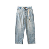 Men Jeans Retro Washed Distressed Nostalgic Hip Hop Loose Jeans