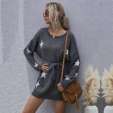 Women Knitted Sweater Autumn XINGX round Neck Long Sleeve round Neck Woolen Skirt
